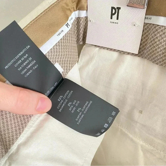 PT Torino Slim-Fit Silk-Blend SilkOchino Trousers Sz 52/36 Made in Italy - Picture 5 of 12